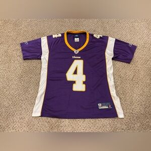 Reebok Brett NFL Favre #4 Minnesota Vikings Jersey‎ Womens M Purple Short Sleeve